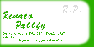 renato pallfy business card